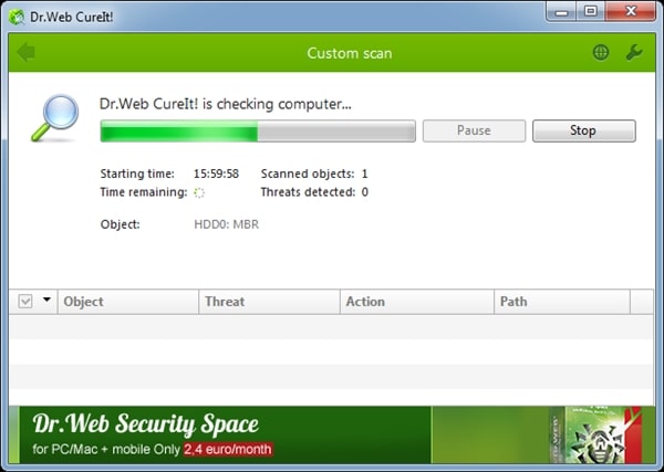 drweb cureit - Checking Computer