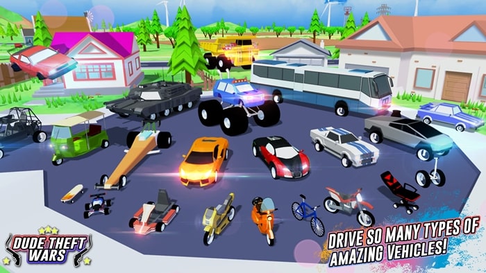 Dude Theft Wars - Drive so many Vehicles