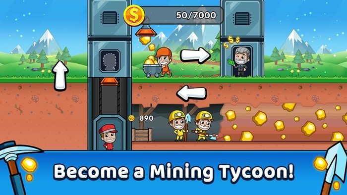 Скачать Idle Miner Tycoon: Gold Games Мод {{version}} (Неограниченное количество монет) Idle Miner Tycoon 1 min