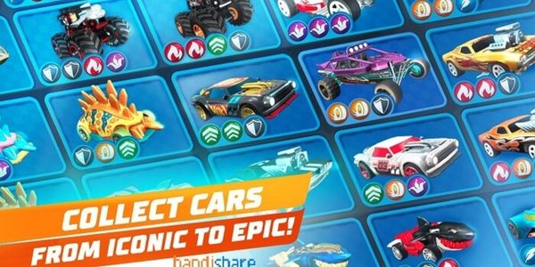 Collection of racing cars with many models in Hot Wheels Unlimited Mod