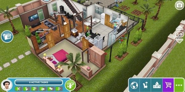 Construction and decoration of Sim's house