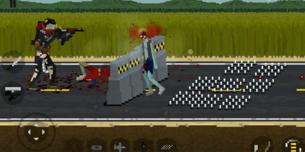 Survival shooting game with 2D graphics