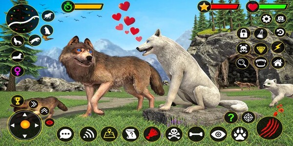 Menjadi serigala di Wolf Simulator
